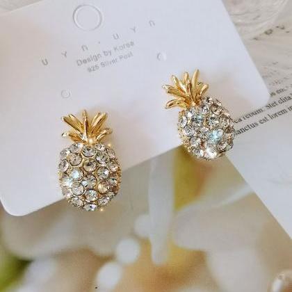 Diamond Pineapple Pendant Earrings